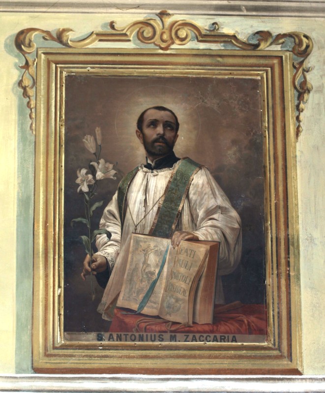 Gualassini G. sec. XX, Oleografia con S. Antonio Maria Zaccaria