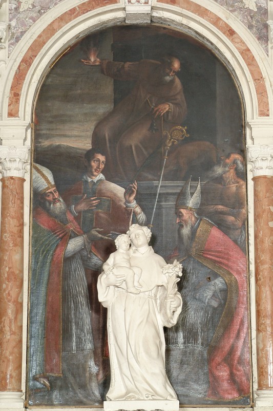 Scuola di Dal Ponte J. sec. XVII, Sant'Antonio Abate tra santi