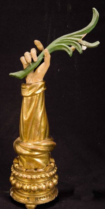 Bott. lombarda sec. XVII, Reliquiario a braccio di San Romano