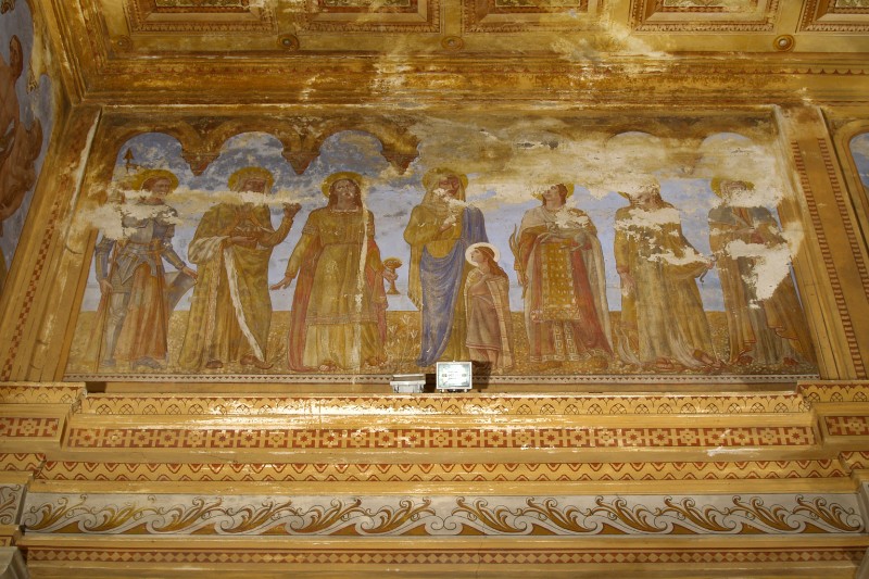 Rossi G. (1924), Dipinto murale con teoria di sante