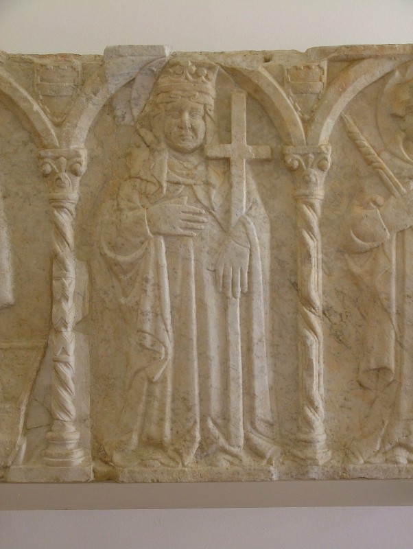 Maestro di Mileto sec. XIV, Bassorilievo con S. Elena
