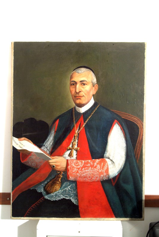 Ambito napoletano sec. XIX, Ritratto di cardinale in olio su tela