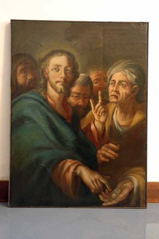 Ambito napoletano sec. XVIII, Tributo a Cesare in olio su tela