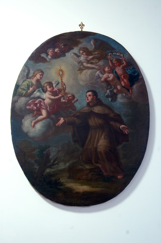 Ambito napoletano sec. XVIII, San Pasquale Baylon in estasi in olio su tela