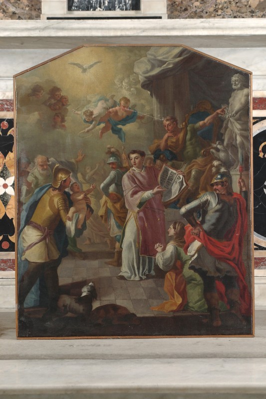 Ambito napoletano sec. XVIII, Santo Stefano in olio su tela