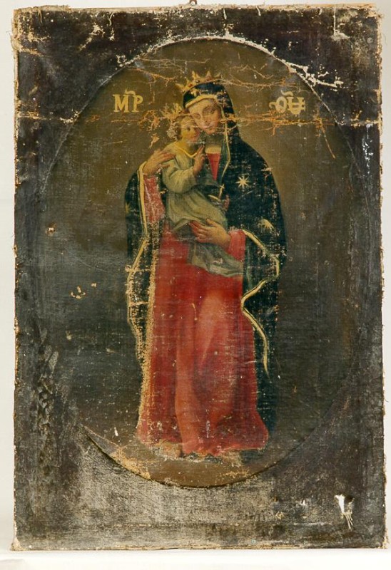 Ambito italiano sec. XIV, Dipinto Madonna con Gesù Bambino