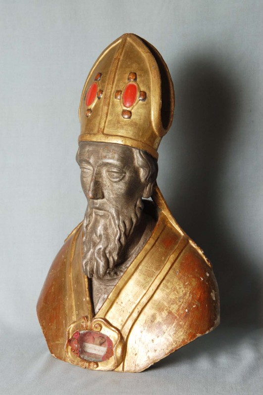 Bott. dell'Italia centr. sec. XVIII, Reliquiario a busto in legno policromo 1/2