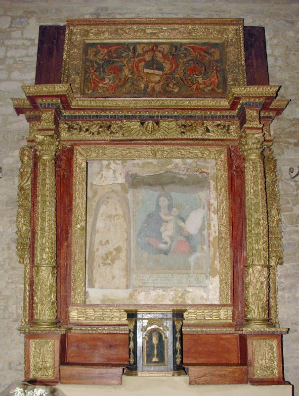 Bottega abruzzese sec. XVIII, Dossale d'altare con grottesche
