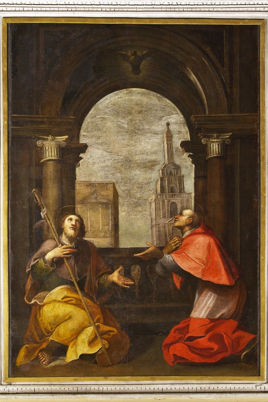 Fenzoni F. sec. XVII, Dipinto di San Giacomo Maggiore e San Carlo Borromeo