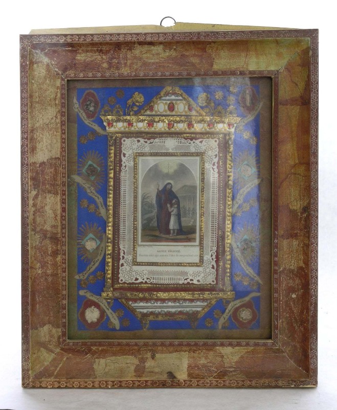 Bottega francese sec. XIX, Santa Felicita con reliquie di santi