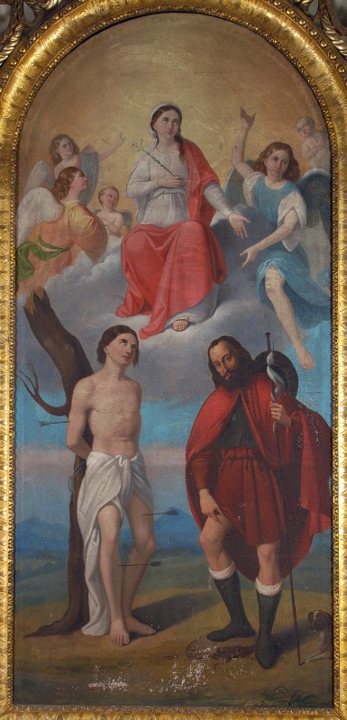 Ambito veneto ultimo quarto sec. XIX, Cornice dipinto con Santa Bona in gloria