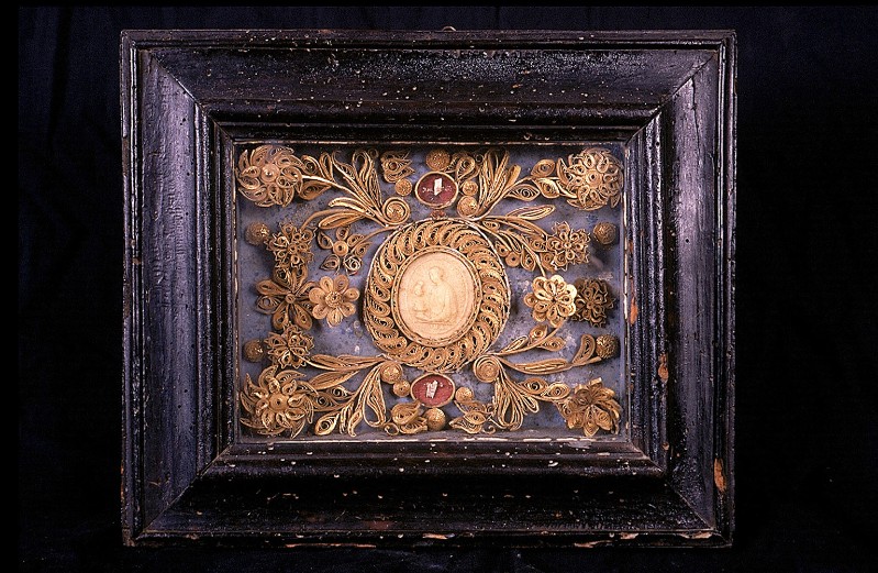 Artigianato laziale sec. XVIII, Reliquiario a tabella di Santa Pudenziana