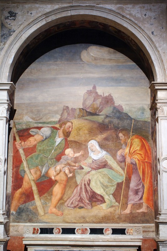 Amalteo P. (1532), Madonna con il Bambino tra i santi Cristoforo e Girolamo