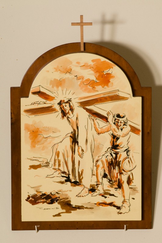 Damini I. (1987), Gesù Cristo aiutato dal cireneo a portare la croce