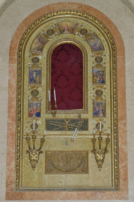 Bottega romagnola sec. XIX, Ancona con scene della vita di Gesù e della Madonna