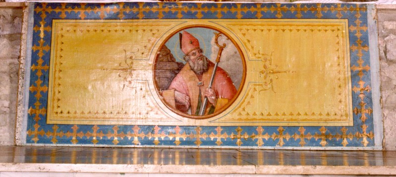 Bottega umbra sec. XIX, Paliotto con immagine di San Rufino di Assisi