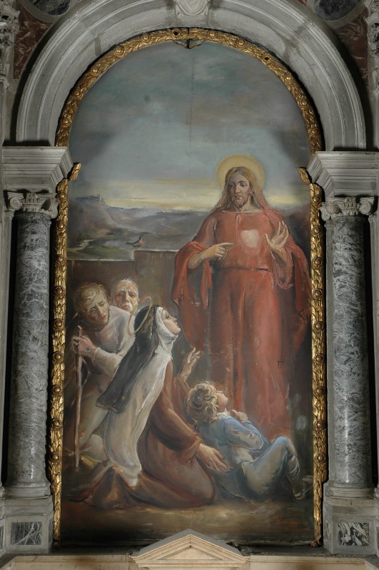 Martini B. (1947), Sacro Cuore di Gesù con Santa Teresa del Bambin Gesù e devoti