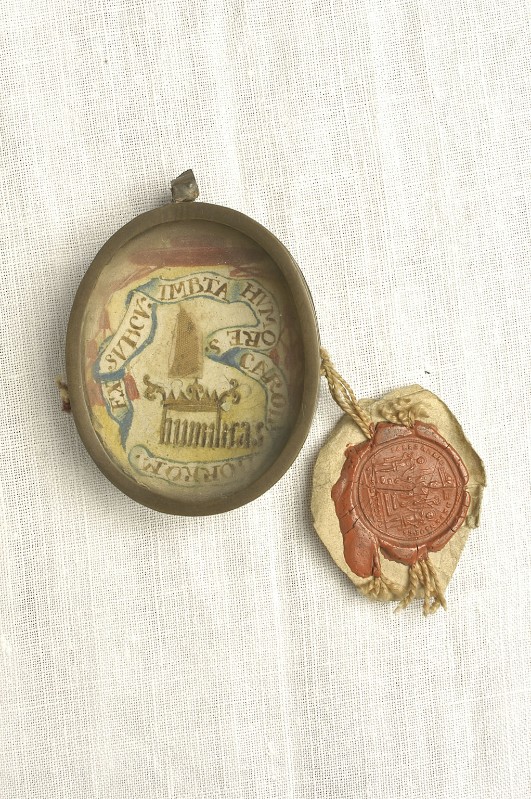 Bottega lombarda sec. XVIII, Reliquiario a capsula di San Carlo Borromeo