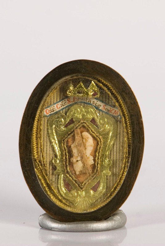Bottega veneta sec. XIX, Reliquiario a medaglione di Santa Anastasia