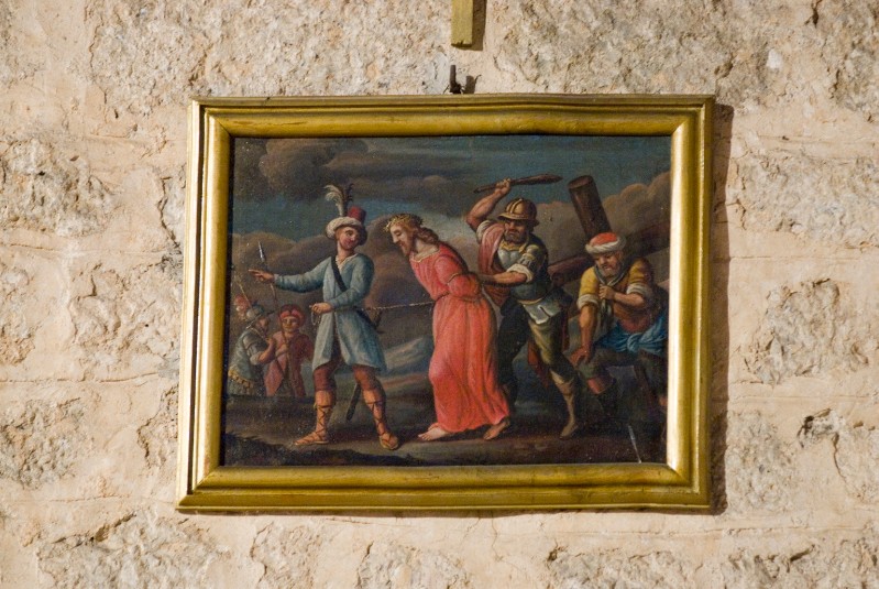Bottega camaiorese sec. XIX, Via Crucis in olio su tela 3/14