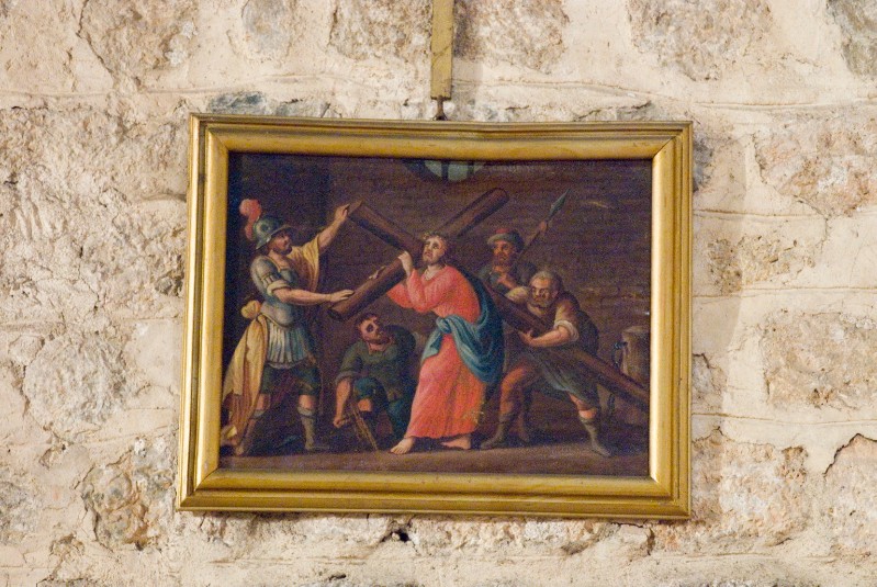 Bottega camaiorese sec. XIX, Via Crucis in olio su tela 6/14