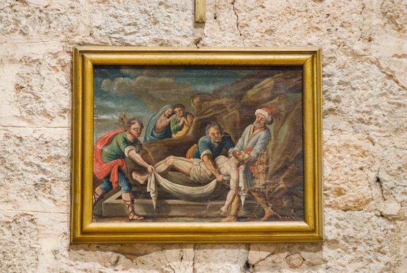 Bottega camaiorese sec. XIX, Via Crucis in olio su tela 8/14
