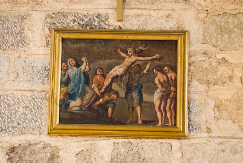 Bottega camaiorese sec. XIX, Via Crucis in olio su tela 10/14