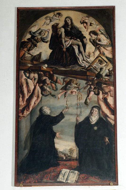 Fra Semplice da Verona sec. XVII, Gesù Cristo in pietà con angeli e Sante