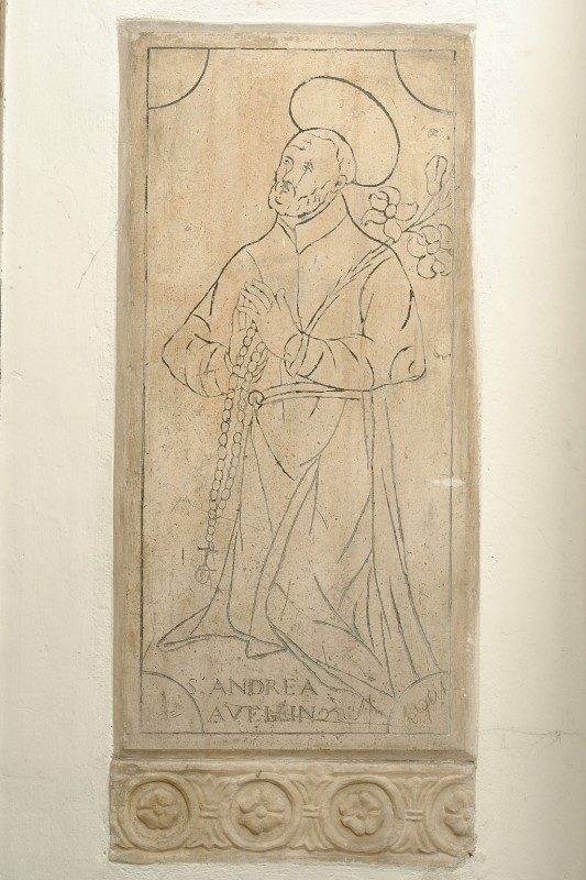 Bottega veneta sec. XVIII, Lastra con Sant'Andrea Avellino