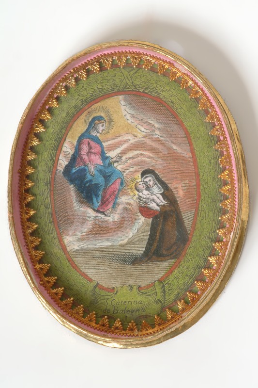 Bottega veneta sec. XIX, Immagine devozionale con Santa Caterina da Bologna