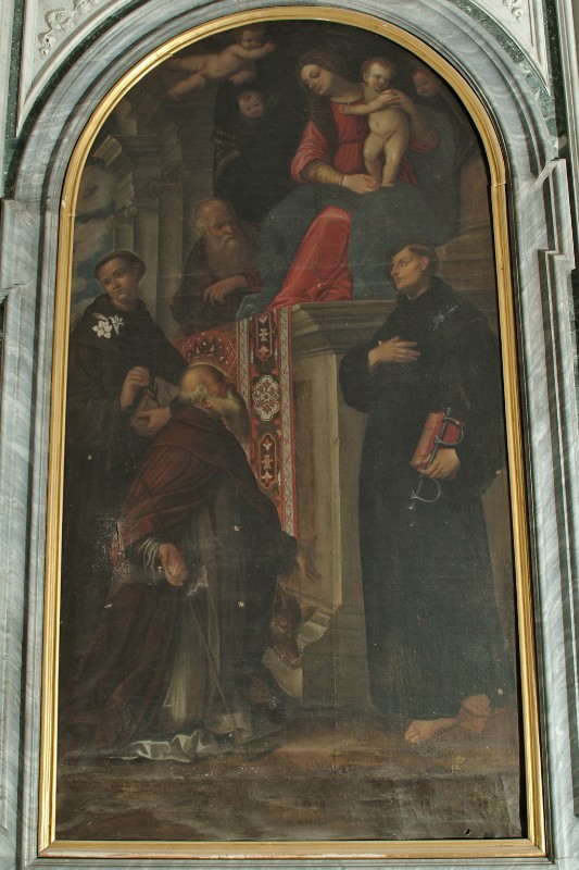 Scuola di Varotari A. sec. XVII, Madonna con Gesù Bambino tra santi