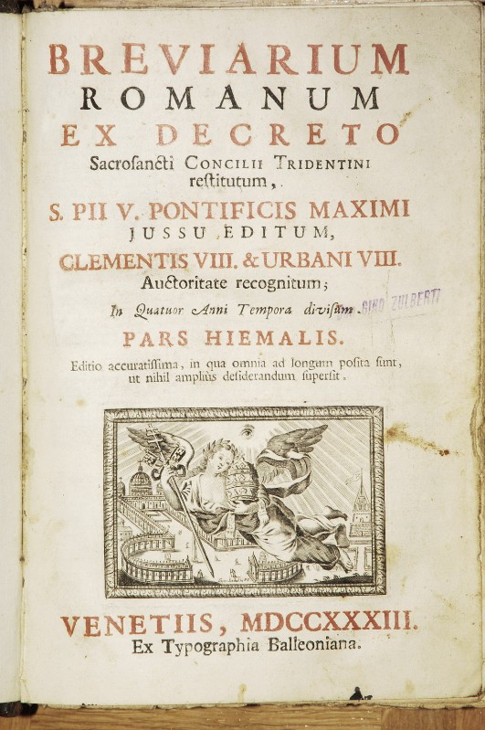 Tipografia Balleoniana (1733), Breviario invernale