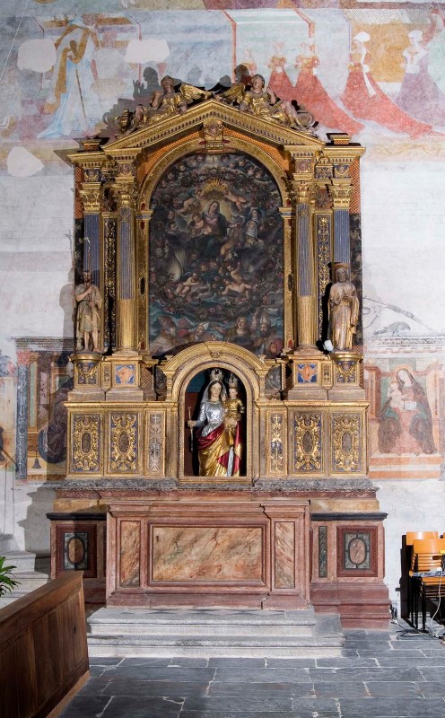 Bottega trentina secondo quarto sec. XVII, Altare laterale del Rosario