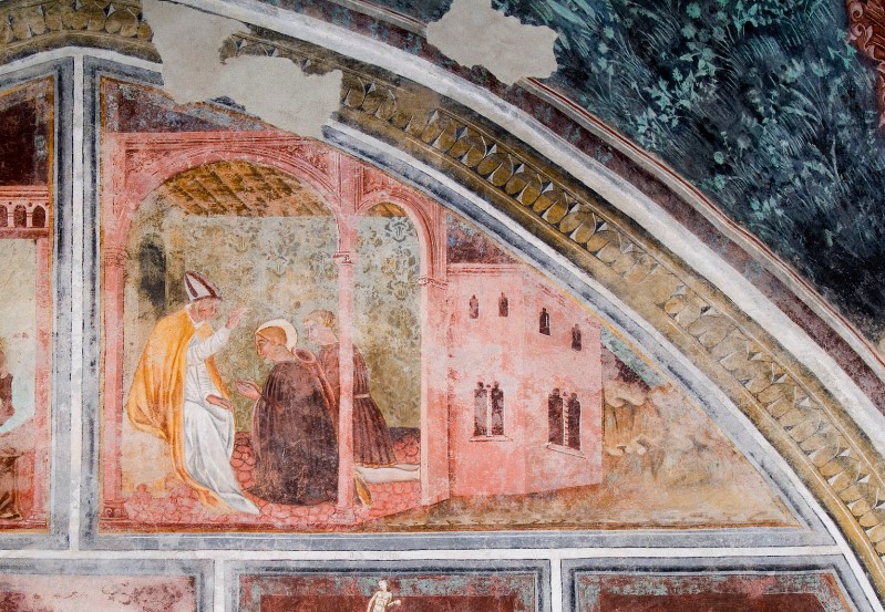 Ambito lombardo secondo quarto sec. XV, Vescovo benedice Acladio e S. Cipriano