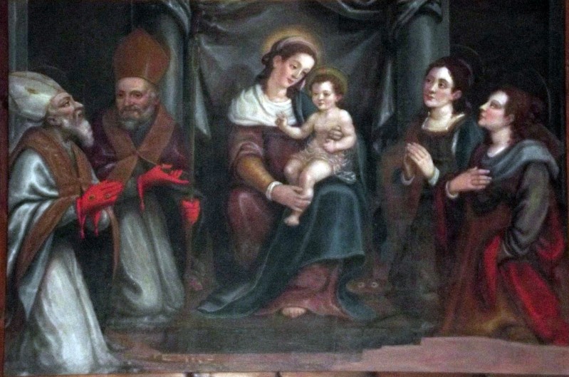 Attribuito a Mati F. sec. XVII, Madonna col Bambino e Santi