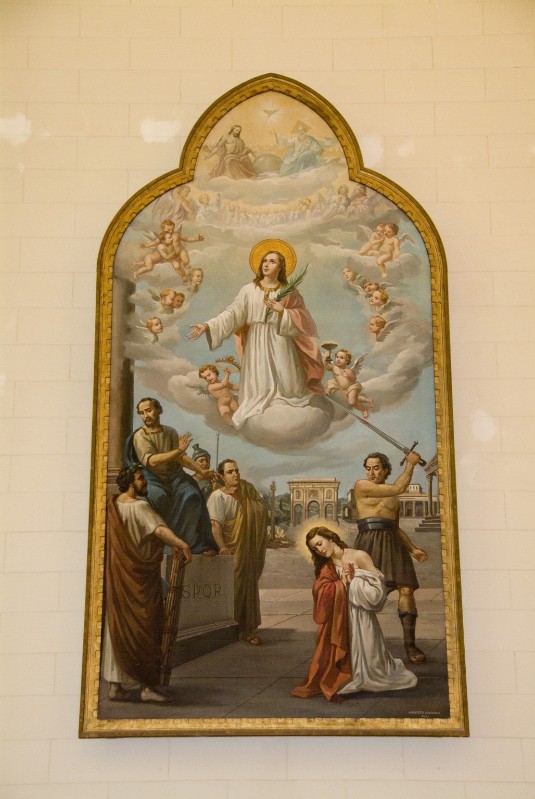 Colonna U. sec. XX, Dipinto del martirio di Santa Lucia