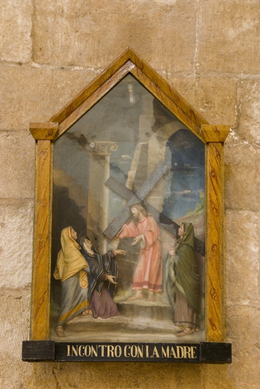 Caretta R. sec. XX, Bassorilievo con Gesù che incontra la Madonna