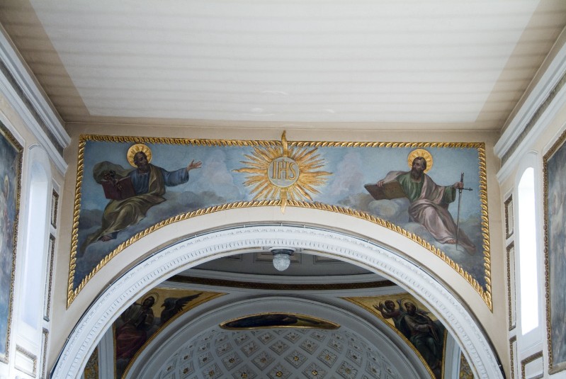 Colonna U. sec. XX, Dipinto murale di San Pietro e San Paolo