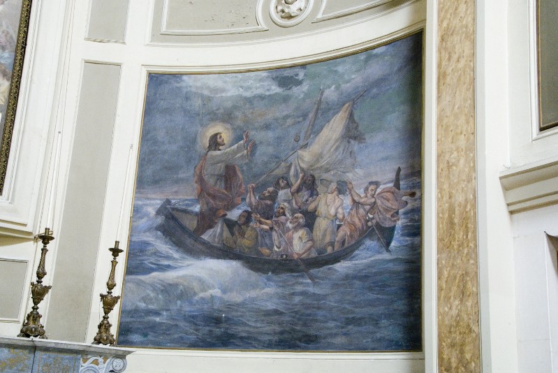 Colonna U. sec. XX, Dipinto murale di Gesù Cristo che placa la tempesta