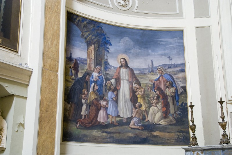 Colonna U. sec. XX, Dipinto murale di Gesù Cristo e fanciulli