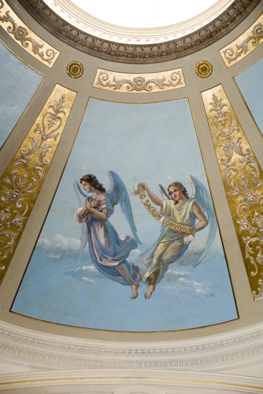 Colonna U. (1939), Dipinto di angeli con cartiglio