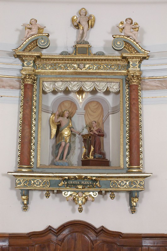 Bottega lodigiana sec. XVII, Ancona lignea con Annunciazione