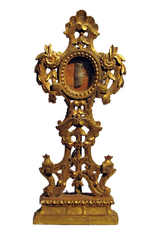 Bott. toscana sec. XVIII, Reliquiario in legno dorato di San Fausto