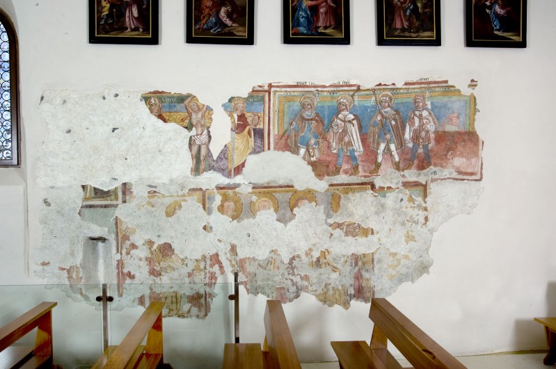 Ambito veronese secc. XIV-XV, Affreschi della parete destra