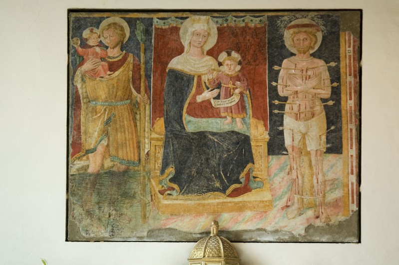 Angiolo da Orvieto sec. XIV, Affresco con Madonna col Bambino e due Santi