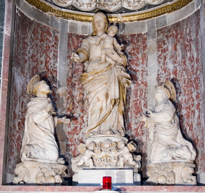 Ambito trapanese sec. XVII, Gruppo scultoreo della Madonna del Rosario