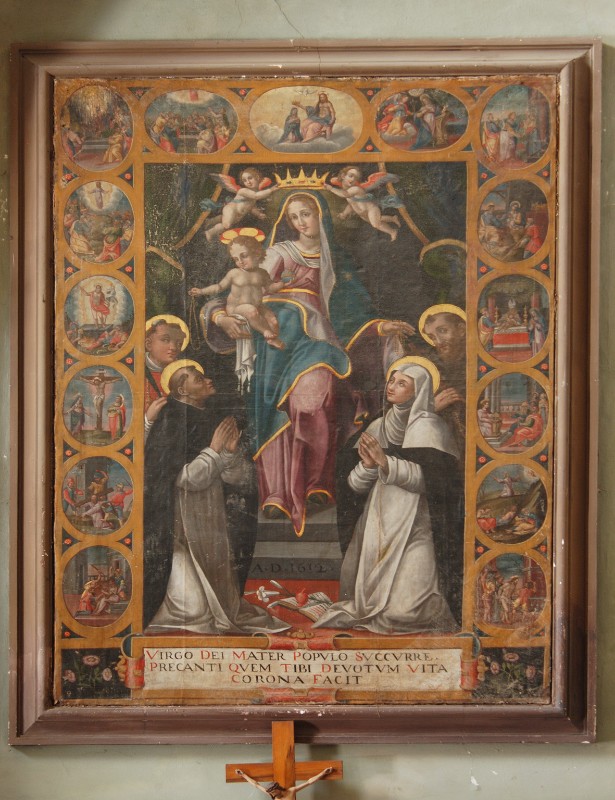 Sensini P. P. (1612), Dipinto con la Madonna del Rosario con data e iscrizione