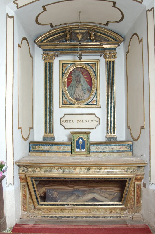 Ambito umbro sec. XVIII, Altare reliquiario in legno dipinto