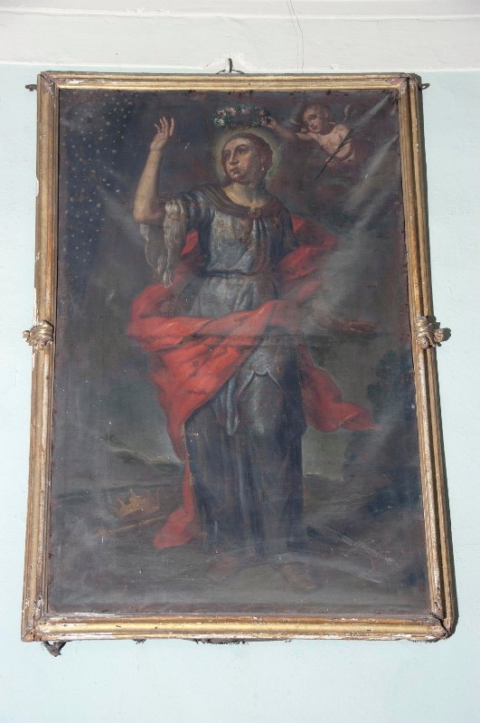 Ambito lombardo sec. XVII, Tela con Santa Giulia