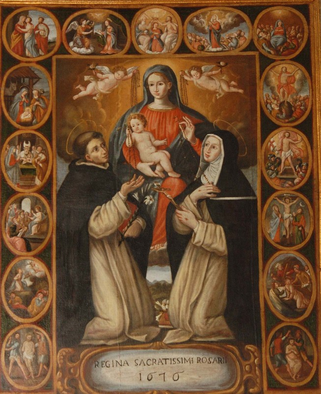 Bott. umbra (1616), Dipinto con la Madonna del Rosario e Misteri
